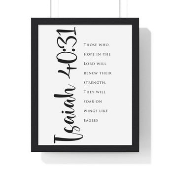 Faith Culture - Soar on Wings - Isaiah 40:31 - Christian Wall Art 11″ x 14″ Black