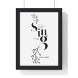 Faith Culture - Strength in Adversity - Psalm 59:16 - Christian Wall Art 8" x 11" Black