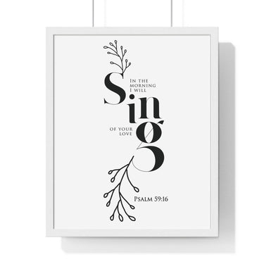 Faith Culture - Strength in Adversity - Psalm 59:16 - Christian Wall Art 16" x 20" White