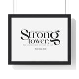 Faith Culture - Strong Tower - Proverbs 18:10 - Christian Wall Art 14″ x 11″ Black