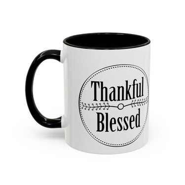 Faith Culture - Thankful & Blessed - Christian Thanksgiving Accent Coffee Mug, 11oz and 15oz