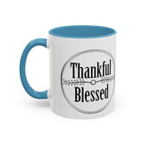 Faith Culture - Thankful & Blessed - Christian Thanksgiving Accent Coffee Mug, 11oz and 15oz