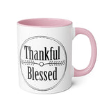 Faith Culture - Thankful & Blessed - Christian Thanksgiving Accent Mug, 11oz