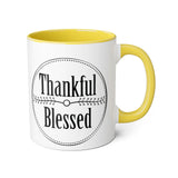 Faith Culture - Thankful & Blessed - Christian Thanksgiving Accent Mug, 11oz