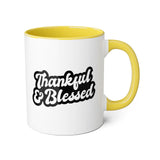 Faith Culture - Thankful & Blessed - Christian Thanksgiving Accent Mug, 11oz