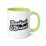 Faith Culture - Thankful & Blessed - Christian Thanksgiving Accent Mug, 11oz