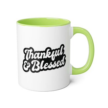 Faith Culture - Thankful & Blessed - Christian Thanksgiving Accent Mug, 11oz