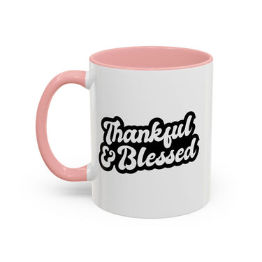 Faith Culture - Thankful & Blessed Christian Thanksgiving Accent Coffee Mug, 11oz and 15oz
