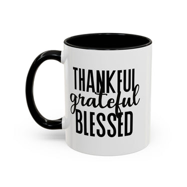 Faith Culture - Thankful, Grateful, Blessed - Christian Thanksgiving Accent Coffee Mug, 11oz and 15oz