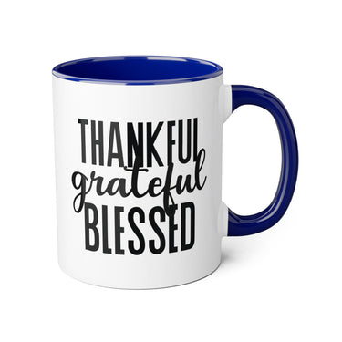 Faith Culture - Thankful, Grateful, Blessed - Christian Thanksgiving Accent Mug, 11oz