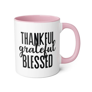Faith Culture - Thankful, Grateful, Blessed - Christian Thanksgiving Accent Mug, 11oz