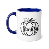 Faith Culture - Thankful Pumpkin - Christian Thanksgiving Accent Mug, 11oz Blue 11oz