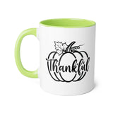 Faith Culture - Thankful Pumpkin - Christian Thanksgiving Accent Mug, 11oz Light Green 11oz