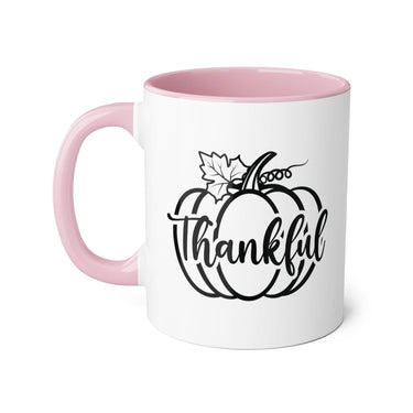 Faith Culture - Thankful Pumpkin - Christian Thanksgiving Accent Mug, 11oz Pink 11oz