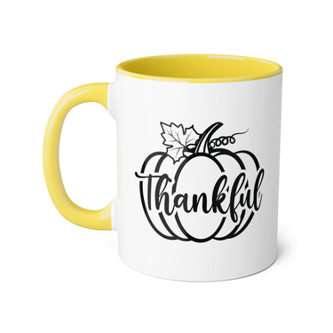 Faith Culture - Thankful Pumpkin - Christian Thanksgiving Accent Mug, 11oz Yellow 11oz