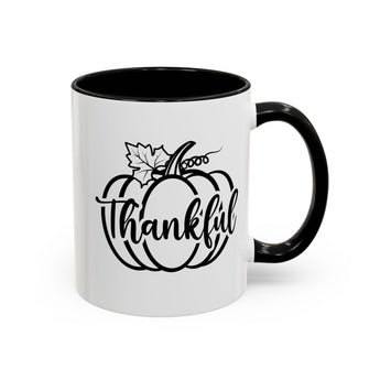 Faith Culture - Thankful Pumpkin Christian Thanksgiving Accent Coffee Mug, 11oz and 15oz 11oz Black