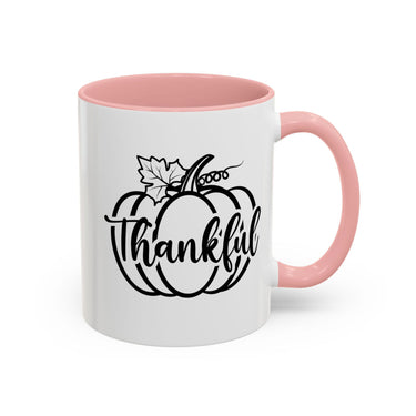 Faith Culture - Thankful Pumpkin Christian Thanksgiving Accent Coffee Mug, 11oz and 15oz 11oz Pink