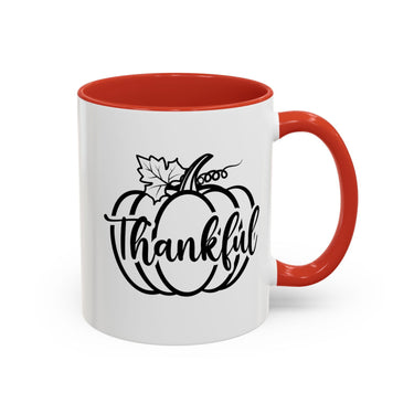 Faith Culture - Thankful Pumpkin Christian Thanksgiving Accent Coffee Mug, 11oz and 15oz 11oz Red