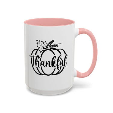 Faith Culture - Thankful Pumpkin Christian Thanksgiving Accent Coffee Mug, 11oz and 15oz 15oz Pink