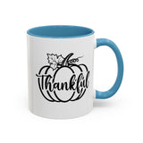 Faith Culture - Thankful Pumpkin Christian Thanksgiving Accent Coffee Mug, 11oz and 15oz 11oz Light Blue