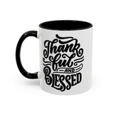 Faith Culture - Thankful and Blessed - Christian Thanksgiving Accent Coffee Mug, 11oz and 15oz