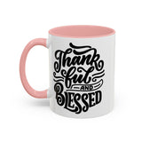 Faith Culture - Thankful and Blessed - Christian Thanksgiving Accent Coffee Mug, 11oz and 15oz