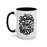 Faith Culture - Thankful and Blessed - Christian Thanksgiving Accent Coffee Mug, 11oz and 15oz