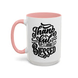 Faith Culture - Thankful and Blessed - Christian Thanksgiving Accent Coffee Mug, 11oz and 15oz