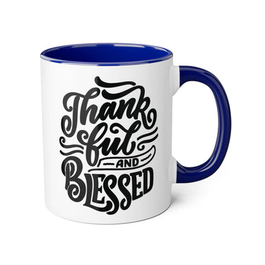 Faith Culture - Thankful and Blessed - Christian Thanksgiving Accent Mug, 11oz