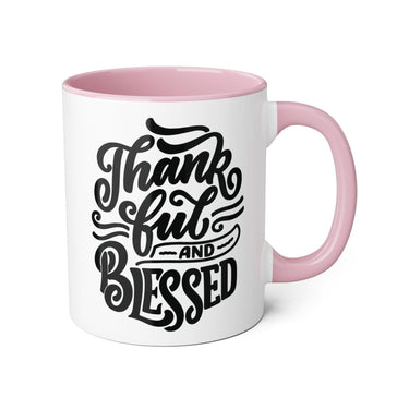 Faith Culture - Thankful and Blessed - Christian Thanksgiving Accent Mug, 11oz