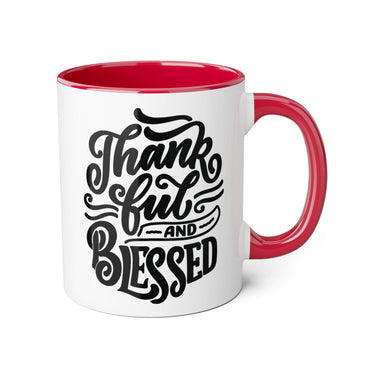 Faith Culture - Thankful and Blessed - Christian Thanksgiving Accent Mug, 11oz