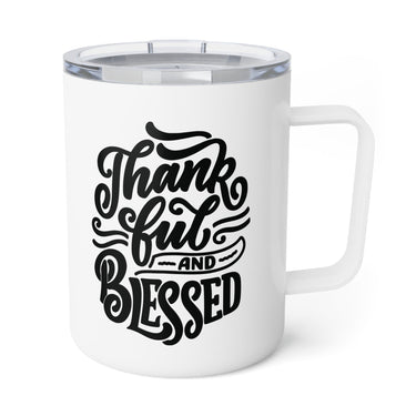 Faith Culture - Thankful and Blessed - Christian Thanksgiving Insulated Coffee Mug, 10oz