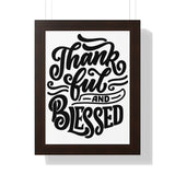 Faith Culture - Thankful and Blessed - Christian Thanksgiving Wall Art 12″ x 16″ Walnut