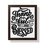 Faith Culture - Thankful and Blessed - Christian Thanksgiving Wall Art 16″ x 20″ Walnut