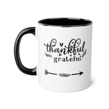 Faith Culture - Thankful and Grateful - Christian Thanksgiving Accent Mug, 11oz Black 11oz