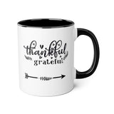 Faith Culture - Thankful and Grateful - Christian Thanksgiving Accent Mug, 11oz
