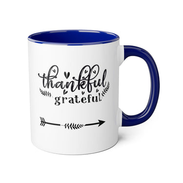 Faith Culture - Thankful and Grateful - Christian Thanksgiving Accent Mug, 11oz