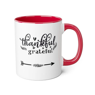 Faith Culture - Thankful and Grateful - Christian Thanksgiving Accent Mug, 11oz