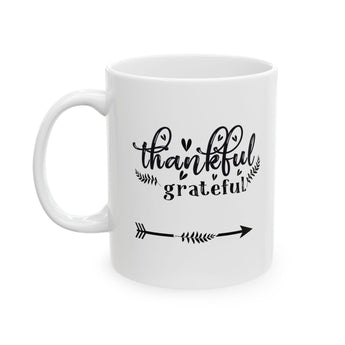 Faith Culture - Thankful and Grateful - Christian Thanksgiving Mug, 11oz and 15oz 11oz