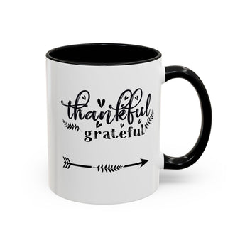 Faith Culture - Thankful and Grateful Christian Thanksgiving Accent Coffee Mug, 11oz and 15oz 11oz Black