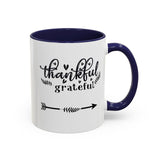 Faith Culture - Thankful and Grateful Christian Thanksgiving Accent Coffee Mug, 11oz and 15oz 11oz Navy