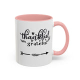 Faith Culture - Thankful and Grateful Christian Thanksgiving Accent Coffee Mug, 11oz and 15oz 11oz Pink