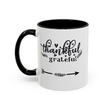 Faith Culture - Thankful and Grateful Christian Thanksgiving Accent Coffee Mug, 11oz and 15oz