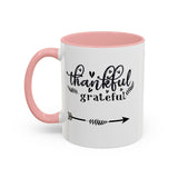 Faith Culture - Thankful and Grateful Christian Thanksgiving Accent Coffee Mug, 11oz and 15oz
