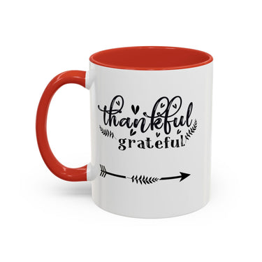 Faith Culture - Thankful and Grateful Christian Thanksgiving Accent Coffee Mug, 11oz and 15oz