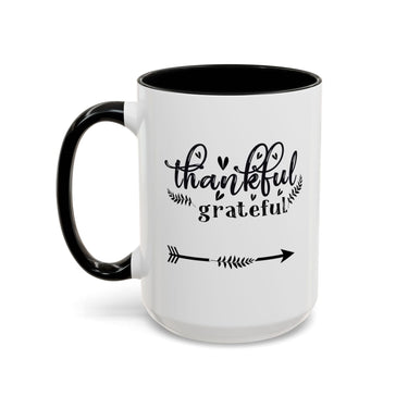 Faith Culture - Thankful and Grateful Christian Thanksgiving Accent Coffee Mug, 11oz and 15oz