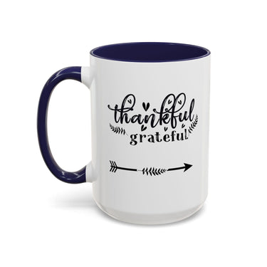 Faith Culture - Thankful and Grateful Christian Thanksgiving Accent Coffee Mug, 11oz and 15oz
