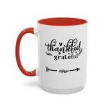 Faith Culture - Thankful and Grateful Christian Thanksgiving Accent Coffee Mug, 11oz and 15oz