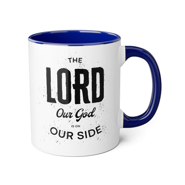 Faith Culture - The Lord Our God Is On Our Side - Christian Thanksgiving Accent Mug, 11oz