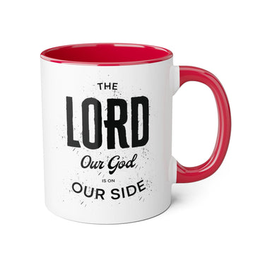 Faith Culture - The Lord Our God Is On Our Side - Christian Thanksgiving Accent Mug, 11oz